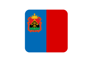 Kemerovo Flag Square Rounded Shape flag
