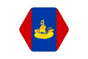 Kostroma Flag Illustration Hexagon Rounded Shape flag