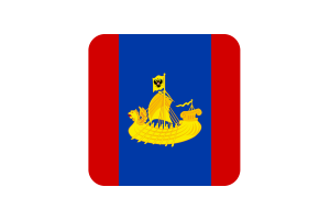 Kostroma Flag Square Rounded Shape flag