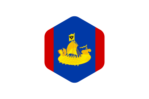 Kostroma Flag Rounded Hexagon Shape flag