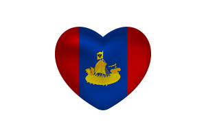 Love of Kostroma Heart Shape flag