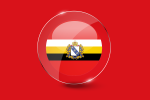 Bouton rond brillant du drapeau de Koursk flag
