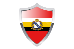 Drapeau de Koursk avec un bouclier médiéval flag