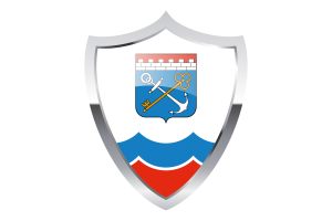 Leningrad Flag with Medieval Heater Shield flag