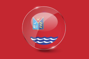 Pulsante Rotondo Lucido Bandiera di Magadan flag