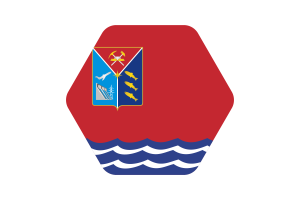 Illustrazione Bandiera di Magadan Forma Esagonale Arrotondata flag