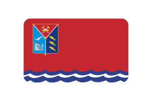 Illustrazione Vettoriale Rettangolo Arrotondato Bandiera di Magadan flag