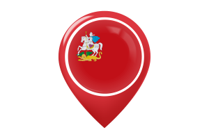 Moscow Oblast Flag Map Pin Icon flag
