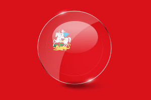Moscow Oblast Flag Glossy Round Button flag