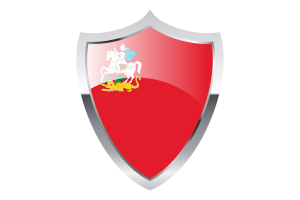 Moscow Oblast Flag with Medieval Heater Shield flag