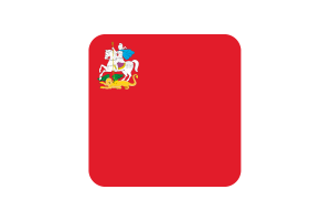 Moscow Oblast Flag Square Rounded Shape flag