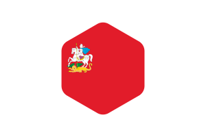 Moscow Oblast Flag Rounded Hexagon Shape flag