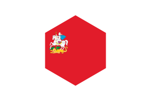Moscow Oblast Flag Hexagon Shape flag