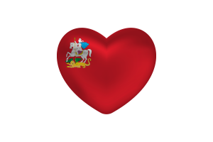 Love of Moscow Oblast Heart Shape flag