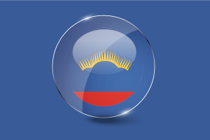 Murmansk Flag Glossy Round Button flag