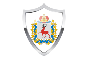 Nizhny Novgorod Flag with Medieval Heater Shield flag