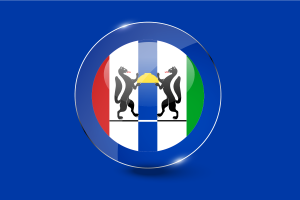 Novosibirsk Flag Glossy Round Button flag