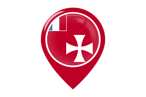 Wallis and Futuna Flag Map Pin Icon flag