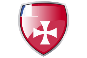 Wallis and Futuna Flag Couche Heraldic Shield flag