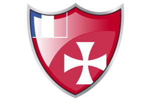 Shield with Flag of Wallis and Futuna flag
