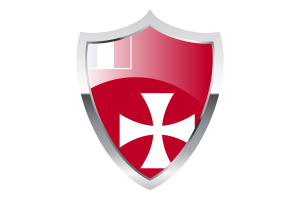 Wallis and Futuna Flag with Medieval Heater Shield flag