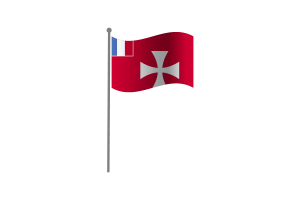 Waving Flag of Wallis and Futuna flag