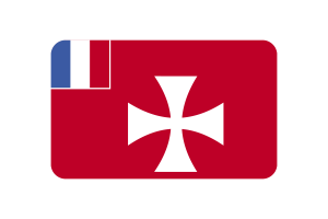 Wallis and Futuna Flag Triangle Rounded Shape flag