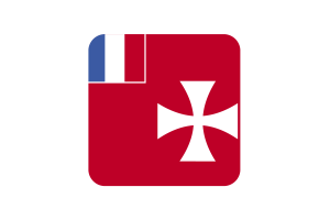 Wallis and Futuna Flag Square Rounded Shape flag