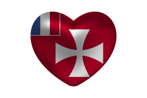 Love of Wallis and Futuna Heart Shape flag