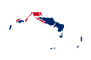 Turks and Caicos Islands Map with Flag flag