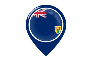 Turks and Caicos Islands Flag Map Pin Icon flag