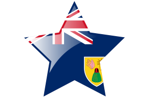 Turks and Caicos Islands Flag Star Icon flag