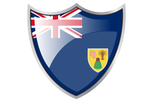 Shield with Flag of Turks and Caicos Islands flag