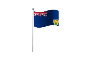 Waving Flag of Turks and Caicos Islands flag