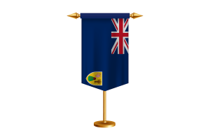 Turks and Caicos Islands Flag Illustration with Stand flag