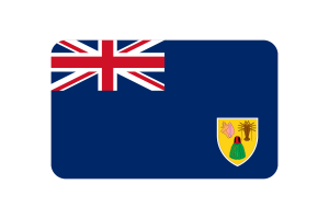 Turks and Caicos Islands Flag Triangle Rounded Shape flag