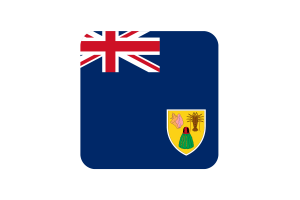 Turks and Caicos Islands Flag Square Rounded Shape flag