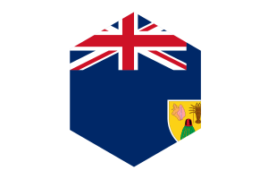 Turks and Caicos Islands Flag Hexagon Shape flag