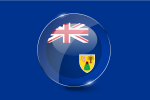 Turks and Caicos Islands Glossy Round Button flag