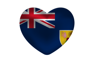 Love of Turks and Caicos Islands Heart Shape flag