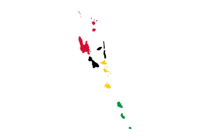 Vanuatu Map with Flag flag