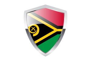 Vanuatu Flag with Pointed Triangular Shield flag