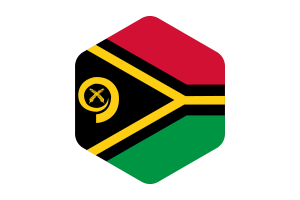 Vanuatu Flag Rounded Hexagon Shape flag