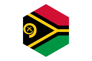 Vanuatu Flag Hexagon Shape flag
