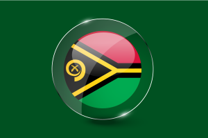 Vanuatu Glossy Round Button flag