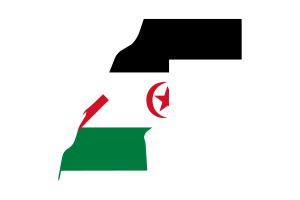 Western Sahara Map with Flag flag