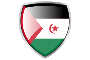 Western Sahara Flag Couche Heraldic Shield flag