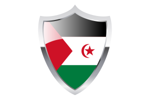 Western Sahara Flag with Medieval Heater Shield flag
