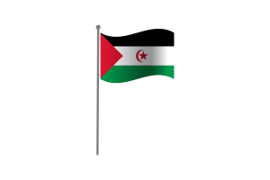 Waving Flag of Western Sahara flag