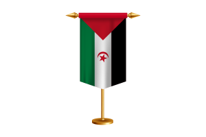 Western Sahara Flag Illustration with Stand flag